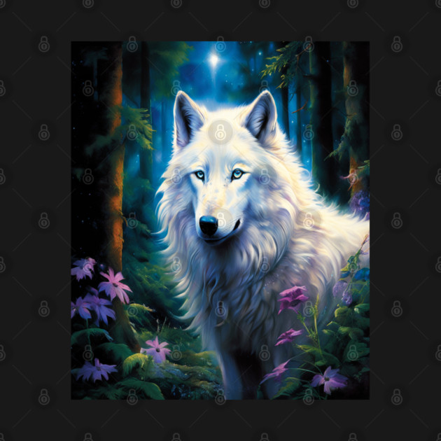White Wolf Purple Flowers by BirdsnStuff