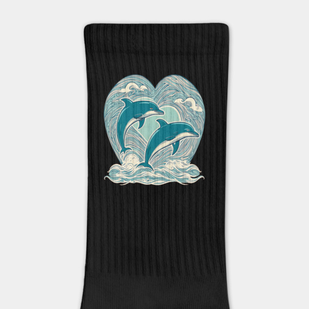 Blue Dolphins in Heart Shape by BirdsnStuff