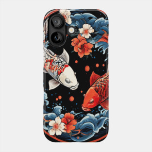 Floral Japenese Koi Fish Phone Case