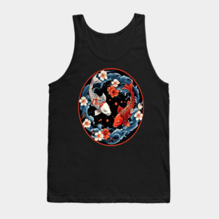 Floral Japenese Koi Fish Tank Top