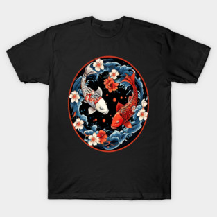 Floral Japenese Koi Fish T-Shirt