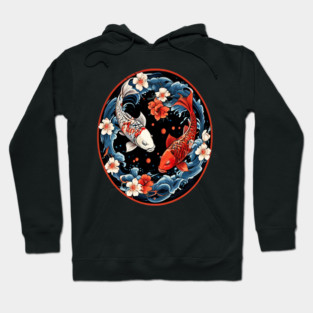 Floral Japenese Koi Fish Hoodie