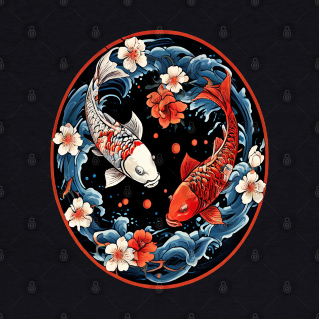 Floral Japenese Koi Fish by BirdsnStuff