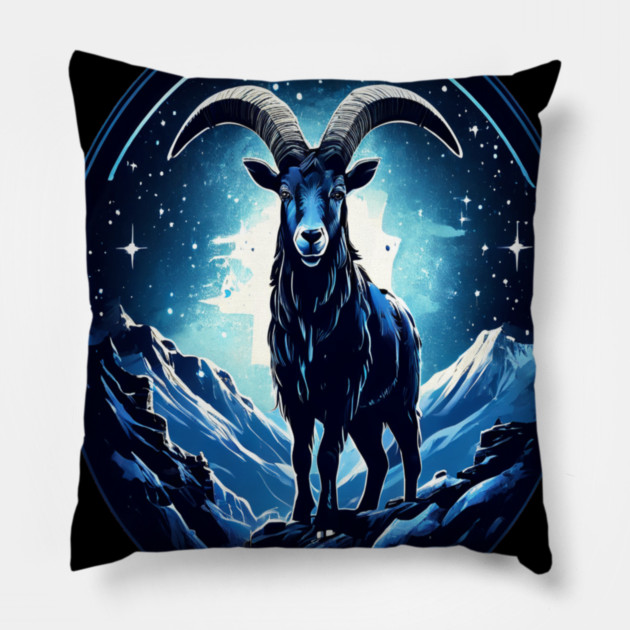 Mountain Goat Logo Style Pillow by BirdsnStuff