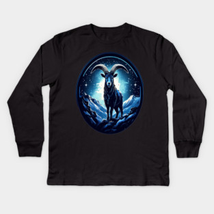 Mountain Goat Logo Style Kids Long Sleeve T-Shirt