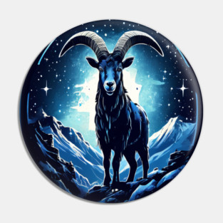 Mountain Goat Logo Style Pin