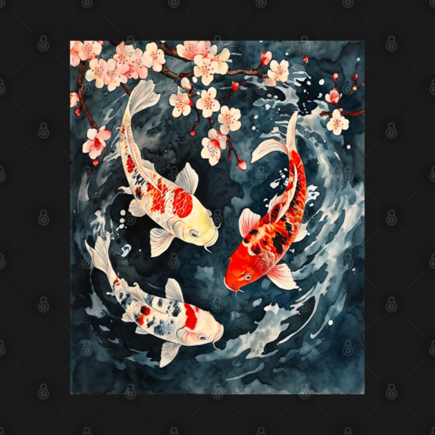 Floral Japenese Koi Fish by BirdsnStuff