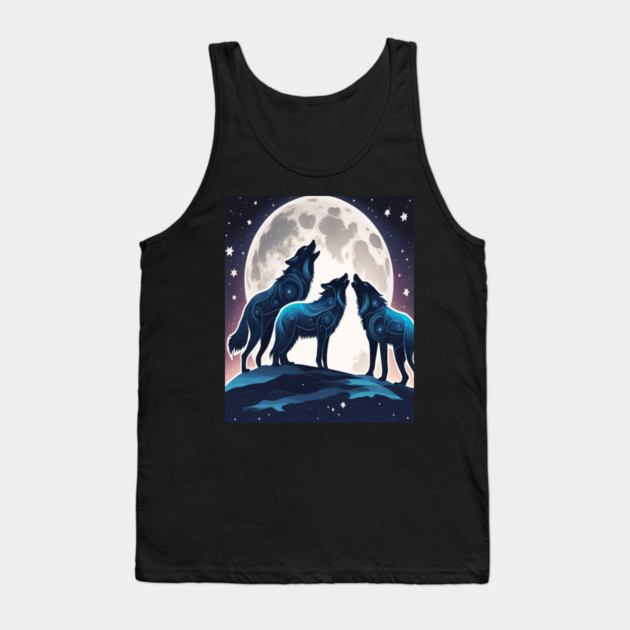 Celestrial Pack of Wolves Tank Top by BirdsnStuff