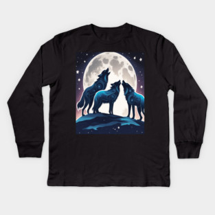 Celestrial Pack of Wolves Kids Long Sleeve T-Shirt