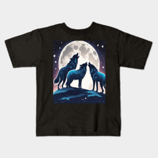 Celestrial Pack of Wolves Kids T-Shirt