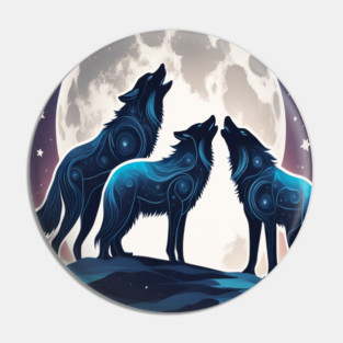 Celestrial Pack of Wolves Pin