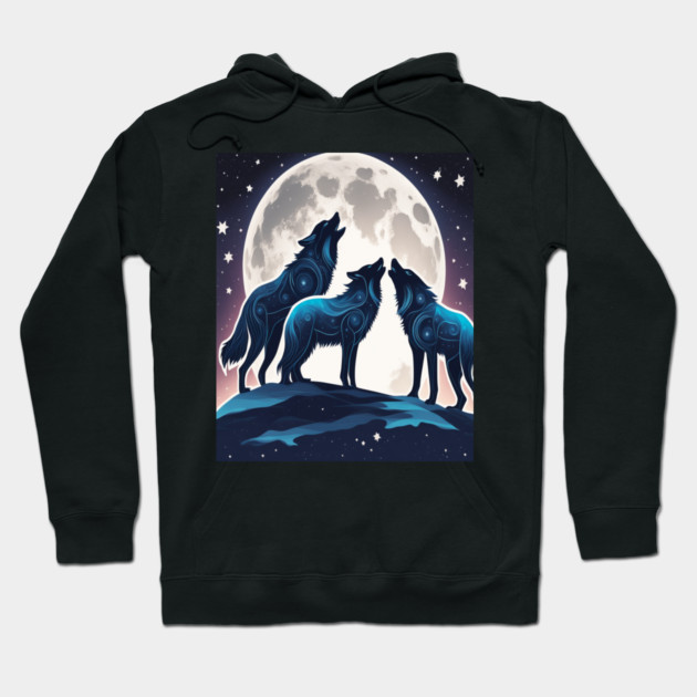 Celestrial Pack of Wolves Hoodie by BirdsnStuff