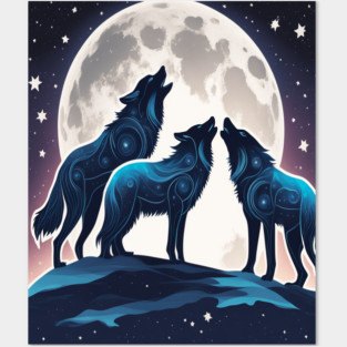 Celestrial Pack of Wolves Posters and Art