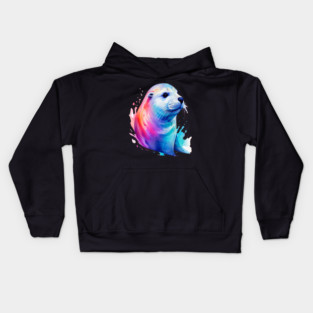 Cute Sea Seal in watercolor Kids Hoodie