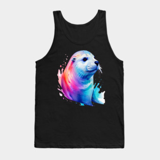 Cute Sea Seal in watercolor Tank Top
