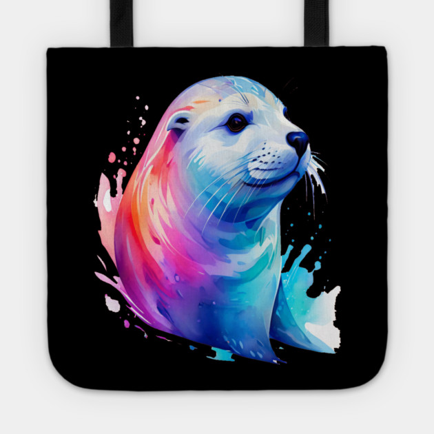 Cute Sea Seal in watercolor Tote by BirdsnStuff
