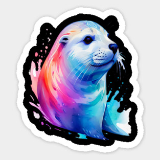 Cute Sea Seal in watercolor Sticker