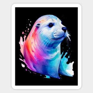 Cute Sea Seal in watercolor Magnet