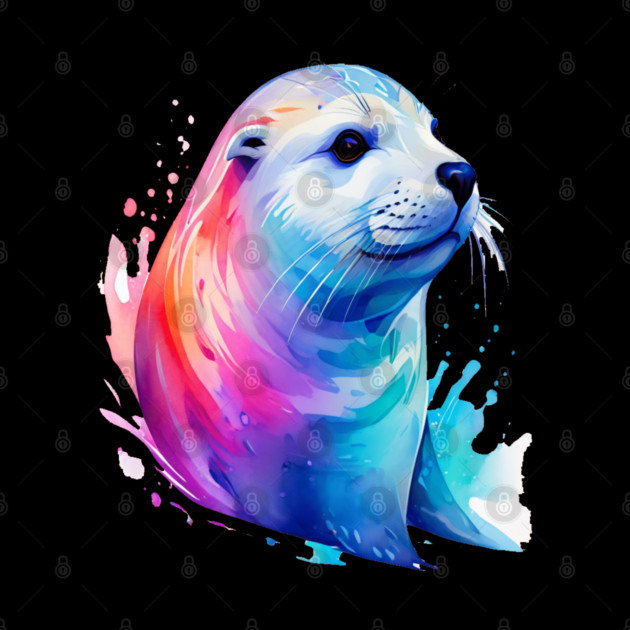 Cute Sea Seal in watercolor by BirdsnStuff