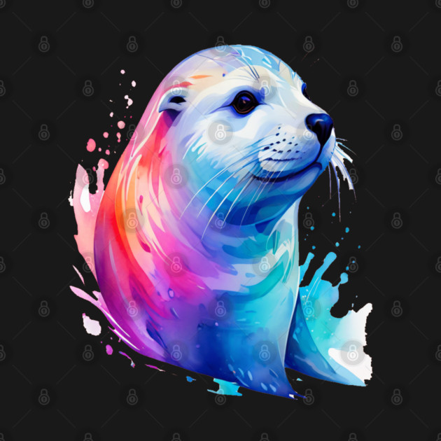 Cute Sea Seal in watercolor by BirdsnStuff