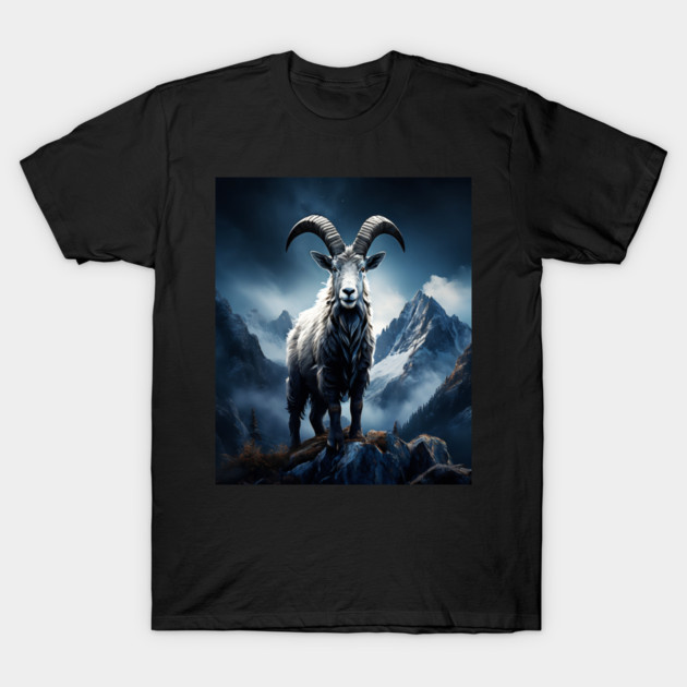 Mountain Goat Watercolor T-Shirt by BirdsnStuff