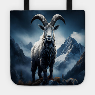 Mountain Goat Watercolor Tote