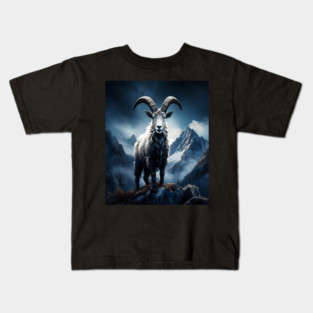Mountain Goat Watercolor Kids T-Shirt