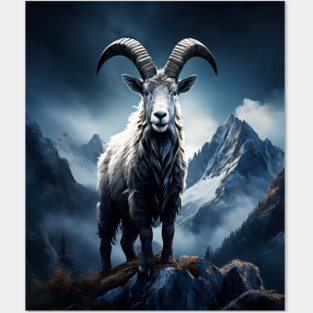Mountain Goat Watercolor Posters and Art