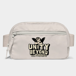 Unity Beyond All Boundaries Design: Inspirational Message with Artistic Child Portrait Bag