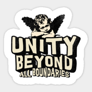 Unity Beyond All Boundaries Design: Inspirational Message with Artistic Child Portrait Magnet