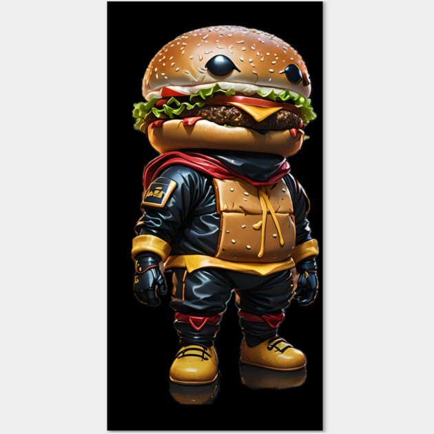 Ninja Cheeseburger Wall Art by Lou Johnson