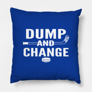 Dump and Change Hockey white design Pillow