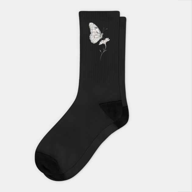 Classic Butterfly on a Flower Socks by BirdsnStuff