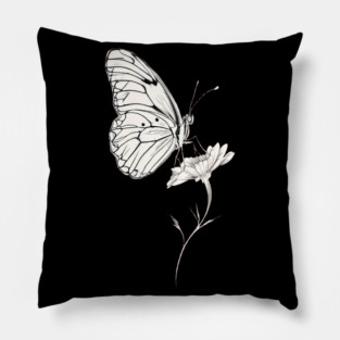 Classic Butterfly on a Flower Pillow