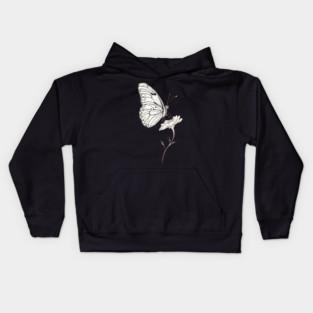 Classic Butterfly on a Flower Kids Hoodie