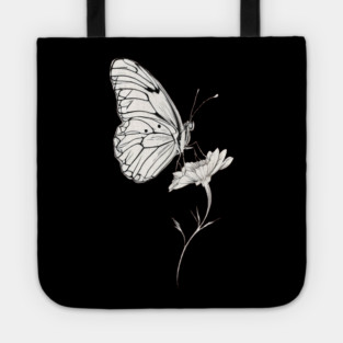 Classic Butterfly on a Flower Tote