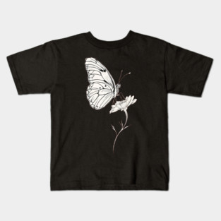 Classic Butterfly on a Flower Kids T-Shirt