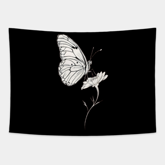 Classic Butterfly on a Flower Tapestry by BirdsnStuff