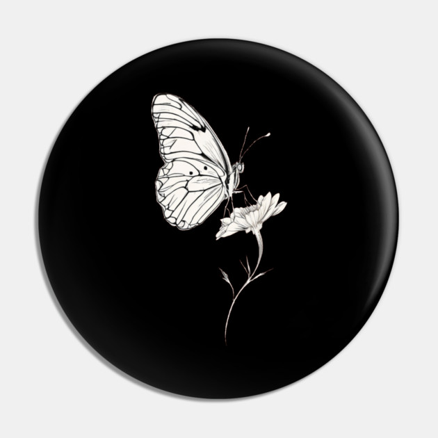 Classic Butterfly on a Flower Pin by BirdsnStuff