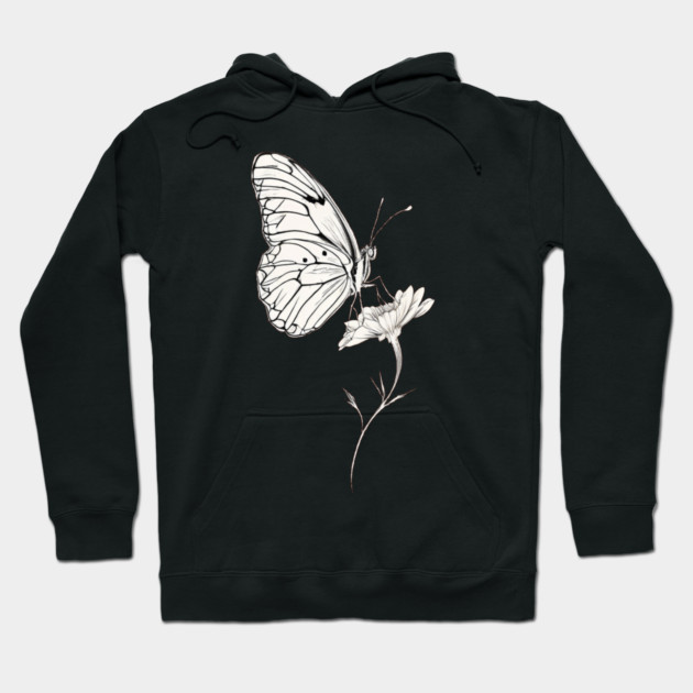 Classic Butterfly on a Flower Hoodie by BirdsnStuff