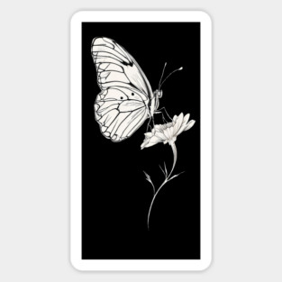 Classic Butterfly on a Flower Magnet