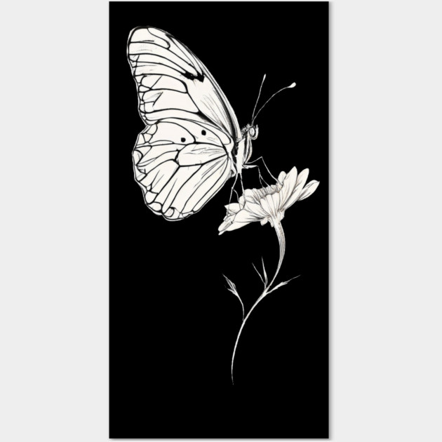 Classic Butterfly on a Flower Wall Art by BirdsnStuff