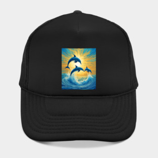 Jumping Dolphins Watercolor Hat