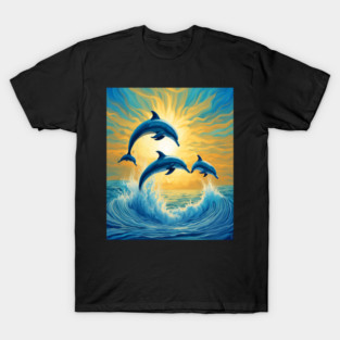 Jumping Dolphins Watercolor T-Shirt