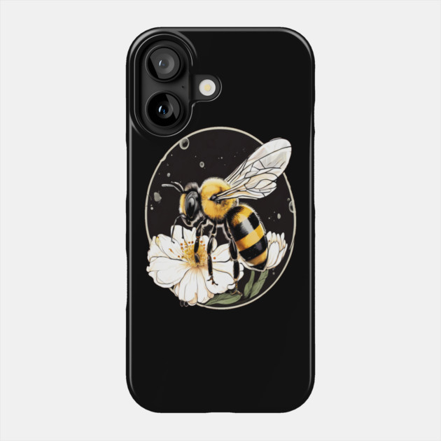 Bumble Bee on a Flower in a Bubble Phone Case by BirdsnStuff