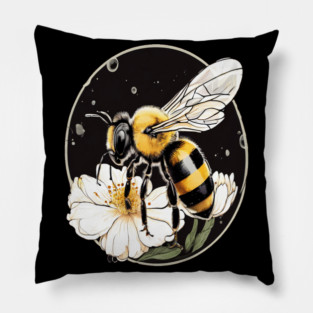 Bumble Bee on a Flower in a Bubble Pillow