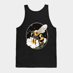 Bumble Bee on a Flower in a Bubble Tank Top