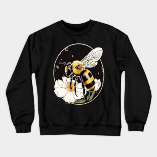 Bumble Bee on a Flower in a Bubble Crewneck Sweatshirt
