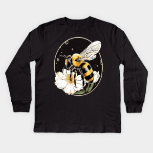 Bumble Bee on a Flower in a Bubble Kids Long Sleeve T-Shirt