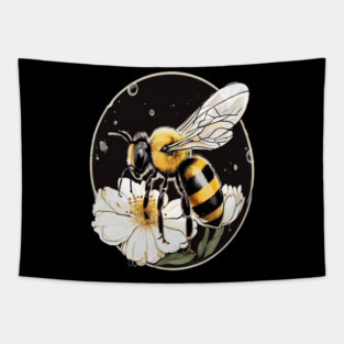 Bumble Bee on a Flower in a Bubble Tapestry